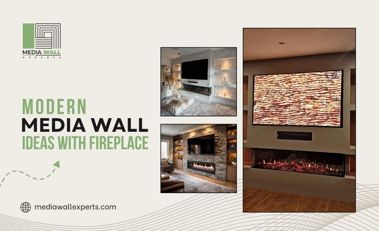 Modern Best Media Wall Ideas With Fireplace (UK)
