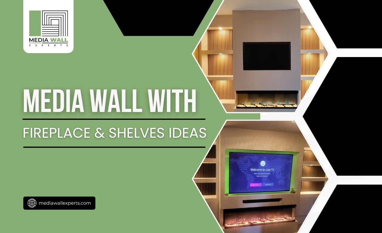 Media Wall With Fireplace and Shelves Ideas (UK)